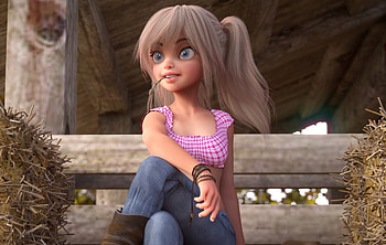 Howdy, cowgirl, cute, girl, verica hupe, valzheimer, pink, fantasy, fence, luminos HD wallpaper