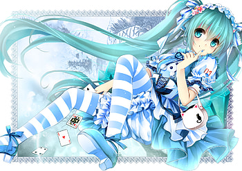 Hatsune Miku, Anime, Vocaloid, Joker, Maid HD wallpaper