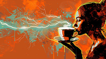 Electric Brew: Your Coffee Art, food, coffee, woman, artistic, colorful HD wallpaper