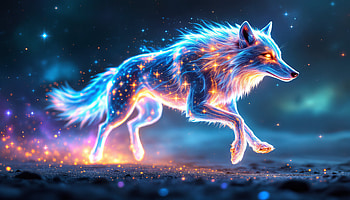 Magical Running Wolf - Ultra, Animal, wolf, magic, running HD wallpaper
