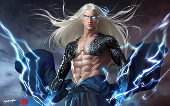 Elf, erjia gua, blonde, fantasy, art, man HD wallpaper
