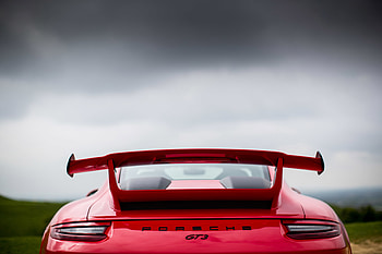 2018 Porsche 911 GT3, rear view, red car HD wallpaper