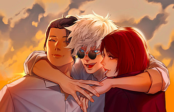 Suguru Geto, Satoru Gojo, and Shoko Ieiri, Anime, Jujutsu Kaisen, Suguru Geto, Satoru Gojo, Shoko Ieiri, Gojo & Geto HD wallpaper