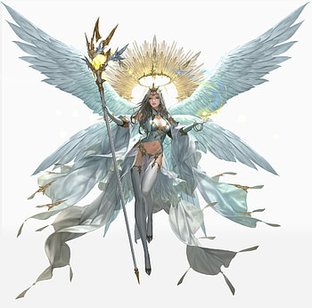 Angel, girl, white, daeho cha, fantasy HD wallpaper