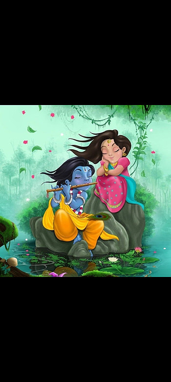 RadhaKrishna, Vishnu, art, Mahadev, cartoon, shiv, shri, god, krushna HD phone wallpaper