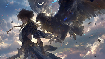 Mystic Wings: Fantasy Anime Girl, Anime, fantasy, girl, anime girl, fantasy anime HD wallpaper