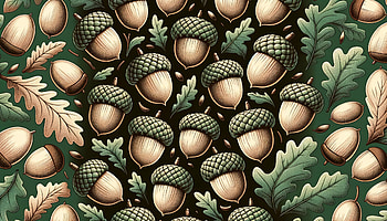 Vintage Acorn Pattern, acorn, leaf, pattern, nature, illustration HD wallpaper