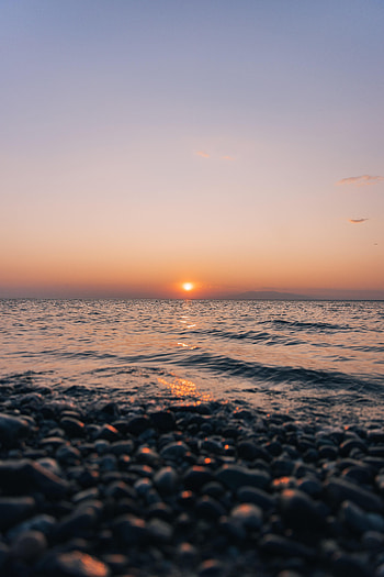 Nature, Water, Sunset, Sea, Sun, Twilight, Waves, Beach, Dusk HD phone wallpaper