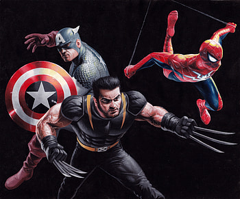 Wolverine Spider Captain, wolverine, superheroes, artwork, spiderman HD wallpaper