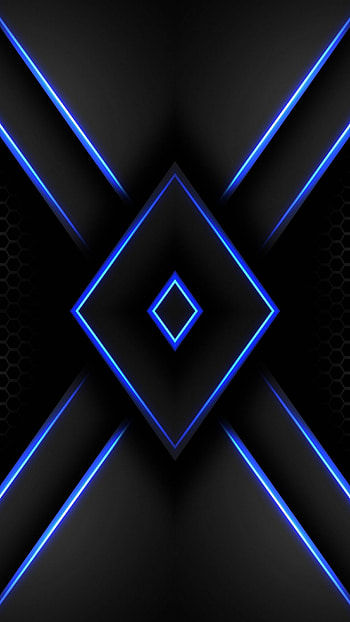 kjkjiu, digital, electric blue, art, neon, cool, black, stripes, 3d, amoled, diamond, blue, material, modern, shapes, , design, dark, geometric, , lines HD phone wallpaper
