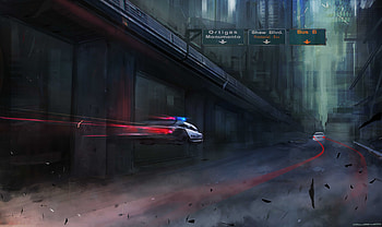 Fast Lane, cyberpunk, police, artist, artwork, digital-art HD wallpaper
