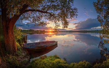 Summer lake , Nature's serenity, Tranquil scenery, Beautiful reflections HD wallpaper