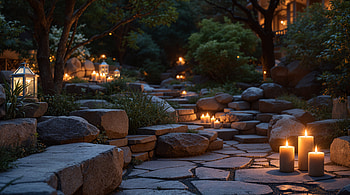 Cozy Evening: A Tranquil Ultra, cozy evening, garden, evening, lantern, candle HD wallpaper