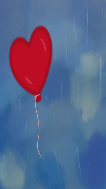 Heart Balloon, Sky, Rain, Cloud HD phone wallpaper