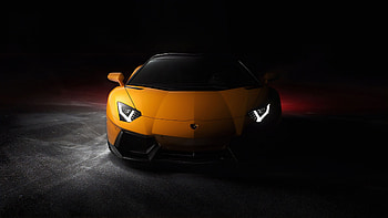Yellow Lamborghini Aventador, Front view, Striking color, Luxury car HD wallpaper