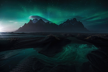 Nightlights , northern-lights, mountains, nature HD wallpaper