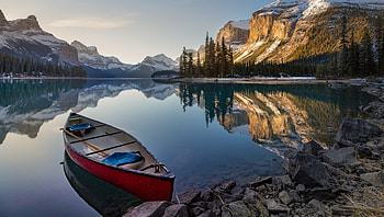Nature, paradise, mountains, boats HD wallpaper