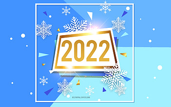 2022 New Year, Blue winter background, 2022 winter background, Happy New Year 2022, winter art, 2022 concepts, 2022 greeting card HD wallpaper