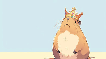 Anime Capybara King, king, Animal, capybara HD wallpaper