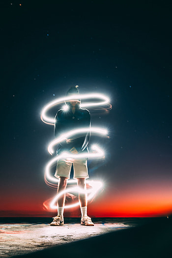 Dark, Shine, Light, Silhouette, Long Exposure, Glow, Spiral HD phone wallpaper