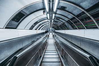 Miscellanea, Miscellaneous, Grey, Tunnel, Metro, Subway, Escalator HD wallpaper