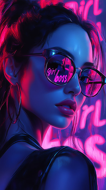 Girl Boss Vibes: Empowering , woman, girl boss, fashion, portrait, neon lights HD phone wallpaper