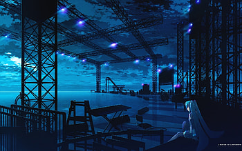 Anime, Landscape, Night HD wallpaper