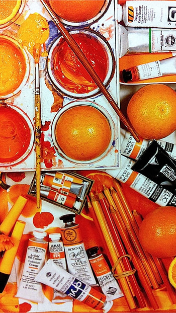 Orange Aesthetic, Orange Paints Aesthetic, orange paint aesthetic HD phone wallpaper