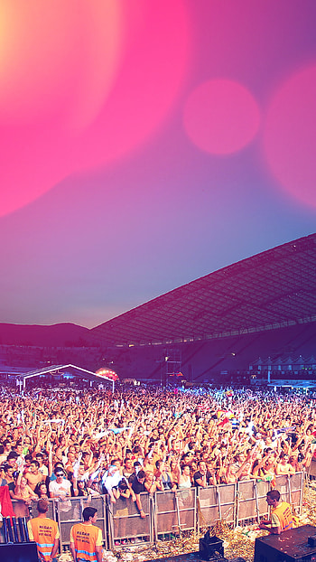 Ultra Europe concert, City party night, Flare lights, Music celebration HD phone wallpaper