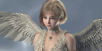 Angel, jewel, wings, pendant, fantasy, girl, houthoutmo HD wallpaper