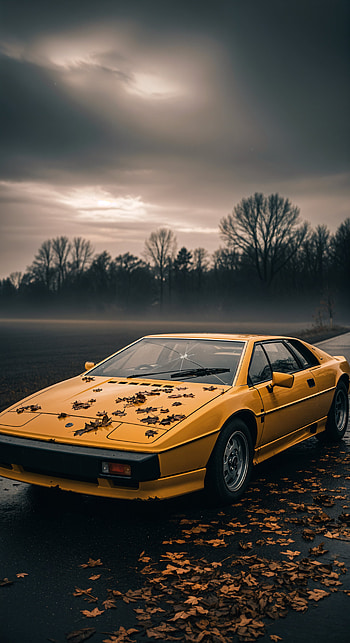 Autumn Lotus | Yellow Lotus | Vintage Lotus Night, yellow car, sports car, classic car HD phone wallpaper