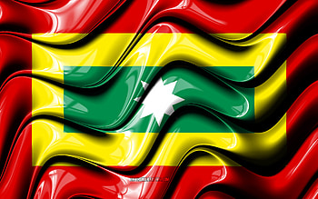 Cartagena Flag, , Cities of Colombia, South America, Day of Cartagena, Flag of Cartagena, 3D art, Cartagena, colombian cities, Cartagena 3D flag, Colombia HD wallpaper