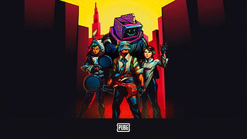 PUBG, retro art HD wallpaper