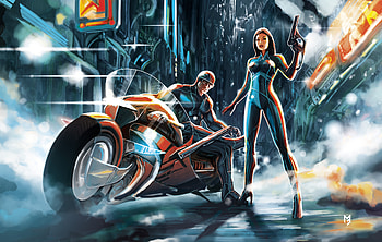 Scifi Warrior Bike , scifi, warrior, bike, artist, digital-art, artwork HD wallpaper