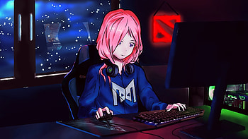 Gamer Girl, Dota 2 fan art, Game , Gaming aesthetics HD wallpaper