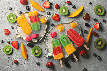 Summer, ice candies and fruits HD wallpaper