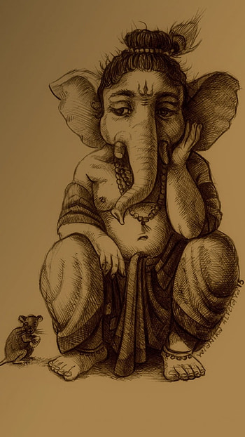 Bal Ganesh, Creative Sketch HD phone wallpaper