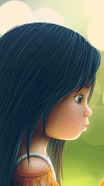 Cute For Girls, Cartoon, Girl Art HD phone wallpaper