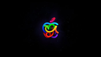 Colorful Apple Inc. Logo Technology In Black Background Apple HD wallpaper