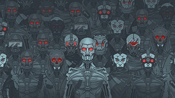 Robots manufacturing, digital art HD wallpaper