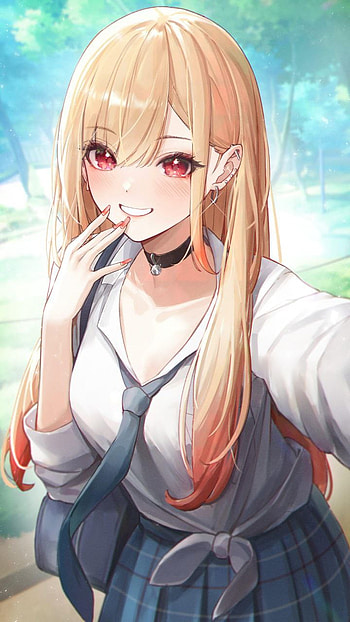 Marin Kitagawa, art, Anime, mouth HD phone wallpaper