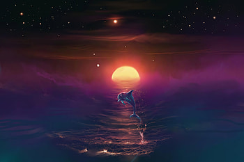 Dolphin Dream , dolphin, artist, artwork, digital-art, deviantart HD wallpaper