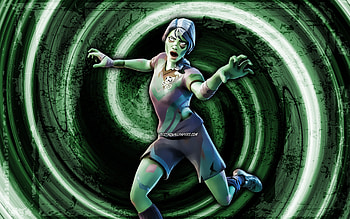Putrid Playmaker, green grunge background, Fortnite, vortex, Fortnite characters, Putrid Playmaker Skin, Fortnite Battle Royale, Putrid Playmaker Fortnite HD wallpaper