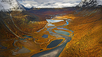 Rapa Valley in Sarek National Park, Sweden, nature, valley HD wallpaper