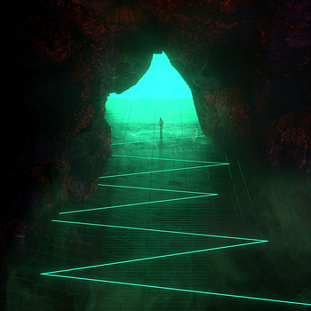 Art, Shine, Light, Silhouette, Cave, Output, Exit HD phone wallpaper