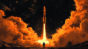 Stunning of a Rocket Launch, rocket launch, space, astronaut, flame, Night Sky HD wallpaper