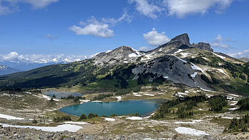 Black Tusk, British Columbia, trees, clouds, landscape, sky, canada, lake HD wallpaper
