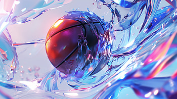 Basketball in Dynamic Splash, basketball, water, splash, Sports, motion HD wallpaper