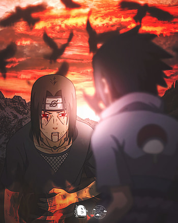 Itachi vs sasuke, heat, naruto, orange, shippuden, wallparper, anime HD phone wallpaper