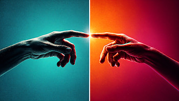Human Touch — Dual-Tone, Hand, Finger, Touch HD wallpaper